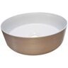 Barclay Musgrave Contemporary Vitreous China Round Vessel Sink in Textured Silver with Smooth White Interior