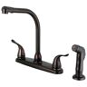 Kingston Yosemite 2-Handle Deck Mount Centerset Kitchen Faucets with Side Sprayer in Oil Rubbed Bronze
