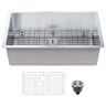 VEVOR Kitchen Sink 304 Stainless Steel Drop-In Sinks 30 in. Undermount Single Bowl Basin with Accessories (Pack of 3)