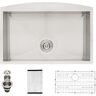 Sarlai 36 in. Farmhouse Single Bowl 18 Gauge Stainless Steel Zero Radius Corner Farm Apron Kitchen Sink with Strainer