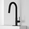 VIGO Hart Hexad Single Handle Pull-Down Spout Kitchen Faucet with Deck Plate in Matte Black