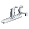 MOEN Adler Single- Handle Low Arc Kitchen Faucet in Chrome with in Deck Side Spray