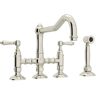 ROHL Country Kitchen 2-Handle Bridge Kitchen Faucet with Side Sprayer in Polished Nickel