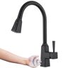 Fapully Sensor Smart Hands-Free Single-Handle Pull-Down Sprayer Kitchen Faucet, Touchless Kitchen Sink Faucet in Matte Black