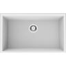 White Granite Composite 25 in. Single Bowl Undermount Kitchen Sink with CSA Approved