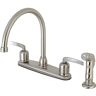 Kingston Centurion 2-Handle Standard Kitchen Faucet and Sprayer in Brushed Nickel