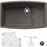 Blanco Performa 32 in. Undermount Single Bowl Volcano Gray Granite Composite Kitchen Sink Kit with Accessories