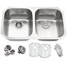 ANZZI MOORE Series Undermount Stainless Steel 32 in. 0-Hole Double Bowl Kitchen Sink