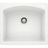 Blanco DIAMOND Silgranit 25 in. Dual Mount Granite Composite White Single Bowl Kitchen Sink with 1-Hole