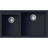 Transolid Quantum Undermount Granite 33 in. Double Offset Bowl Kitchen Sink in Black