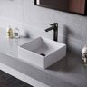 Karran Quattro 15 in. Matte White Acrylic Square Vessel Sink