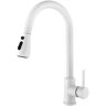 matrix decor Single Handle Touch Pull Down Sprayer Kitchen Faucet with Deckplate in White