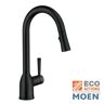 MOEN Adler Single-Handle Pull-Down Sprayer Kitchen Faucet with Reflex and Power Clean in Matte Black