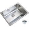 UKINOX 24 in. x 18 in. Single Bowl Stainless Steel Laundry Sink with Washboard