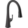 KOHLER Graze Single-Handle Pull-Down Sprayer Kitchen Faucet with Response Technology in Matte Black