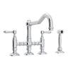 ROHL Country Kitchen 2-Handle Bridge Kitchen Faucet with Side Sprayer in Polished Chrome