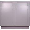 Bremen Cabinetry Bremen 33 in. W x 24 in. D x 34.5 in. H Gray Plywood Assembled Base Kitchen Cabinet with Soft Close