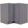 LIFEART CABINETRY Lancaster Gray Plywood Shaker Stock Assembled Base Lazy Susan Kitchen Cabinet 33 in. W x 34.5 in. H x 24 in. D