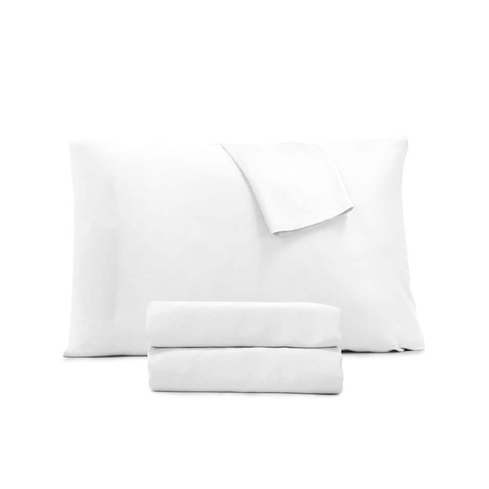Jennifer Adams 4-Piece White Solid Bamboo California King Sheet Set Incredibly Soft