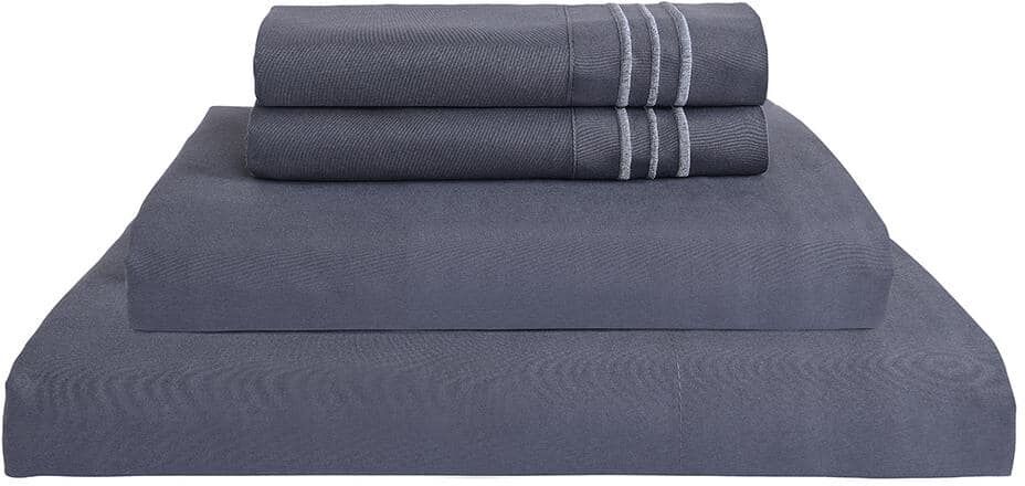 JML 3 Piece Dark Gray Microfiber Twin Bed Sheet Set