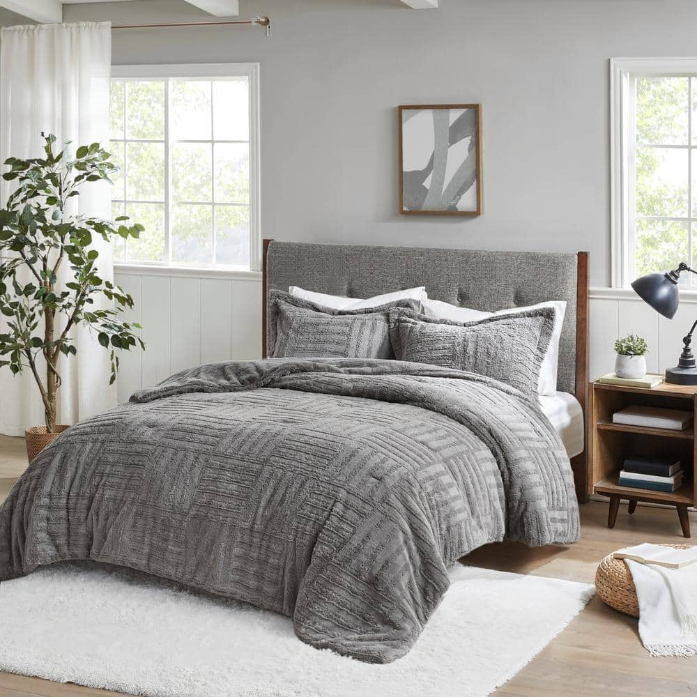 Madison Park Polar 2-Piece Grey Twin Comforter Set