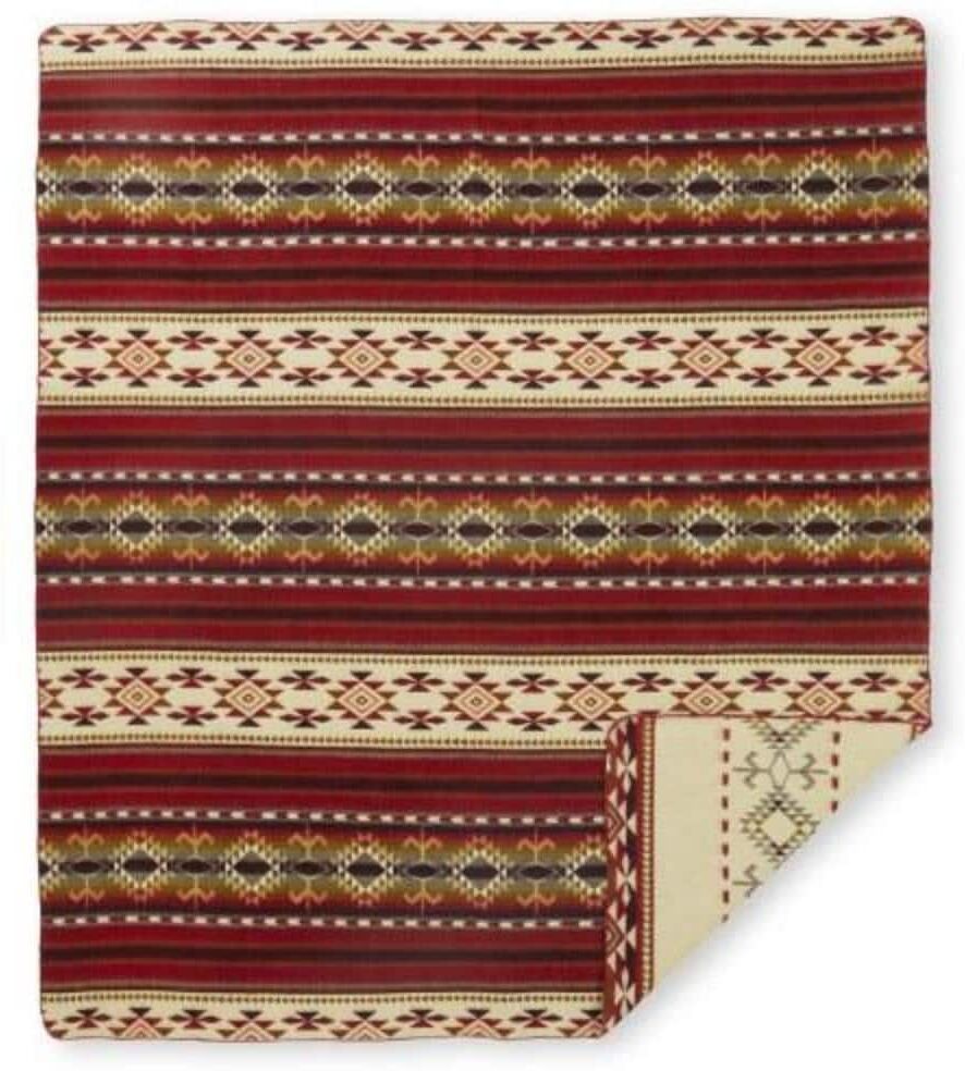 HomeRoots Charlie Red Ikat Acrylic Throw Blanket