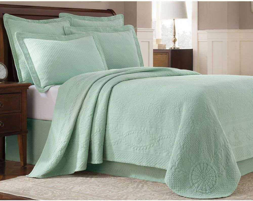 Royal Heritage Home Williamsburg Abby Sage Solid Twin Coverlet