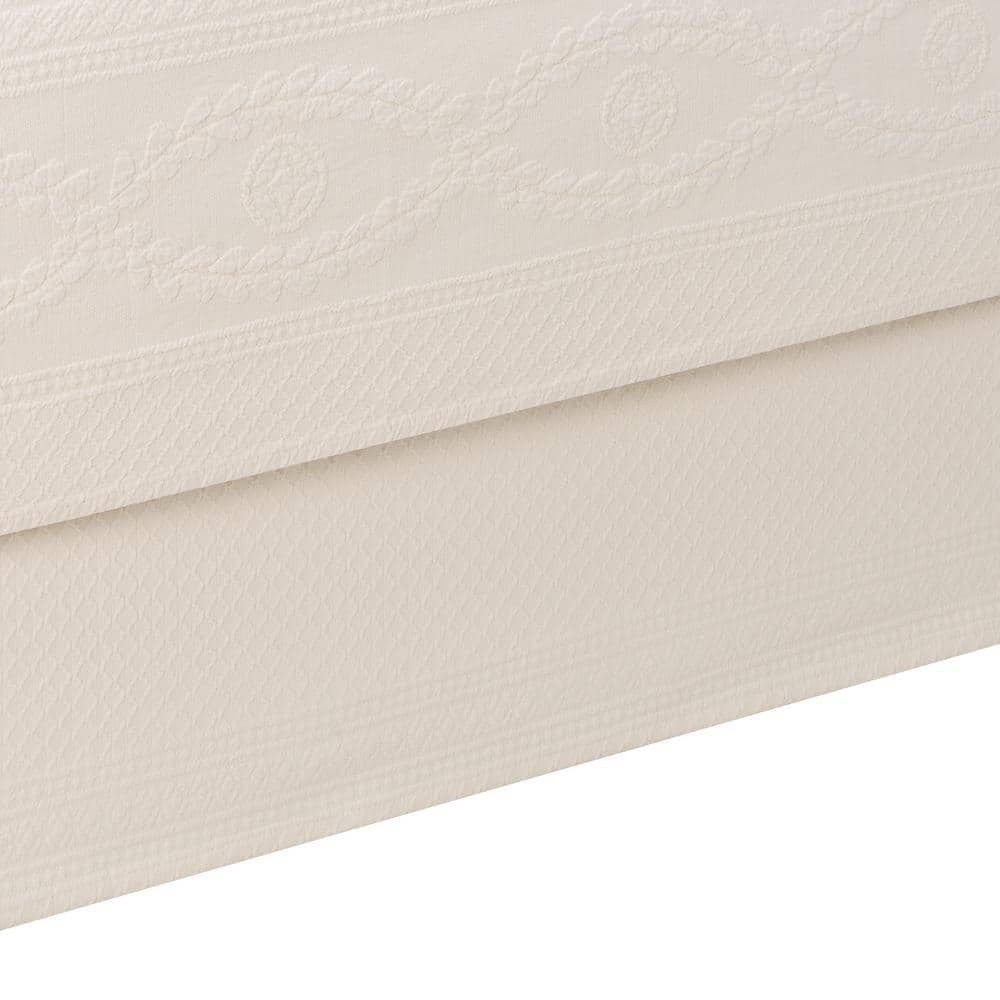 Royal Heritage Home Williamsburg Abby Ivory Solid King Bed Skirt