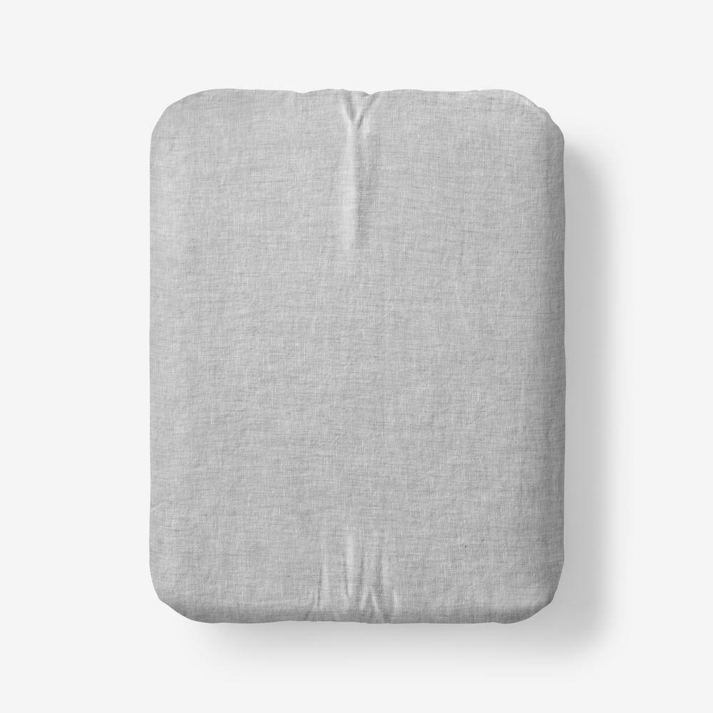 The Company Store Legends Hotel Relaxed Chambray Gray Linen King Fitted Sheet