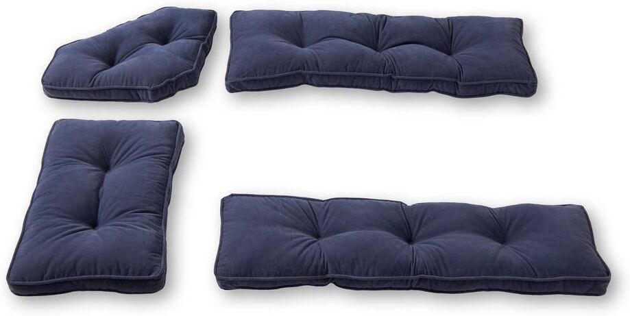 Greendale Home Fashions Hyatt Denim 4-Piece Microfiber Kitchen Nook Cushion Set