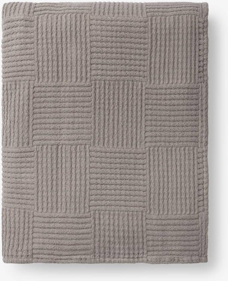 The Company Store Large Basketweave Shale Cotton King Blanket