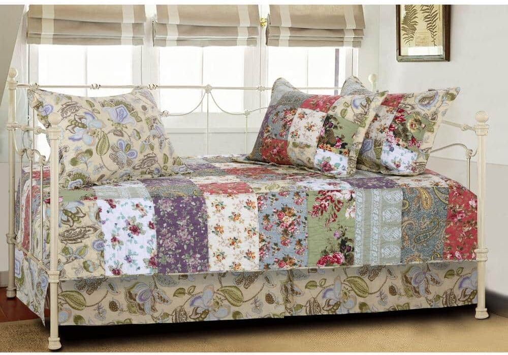 Greenland Home Fashions Blooming Prairie Daybed Set, 5-Piece Daybed