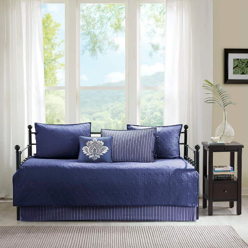 Madison Park Mansfield 6-Piece Navy Reversible Daybed Bedding Set