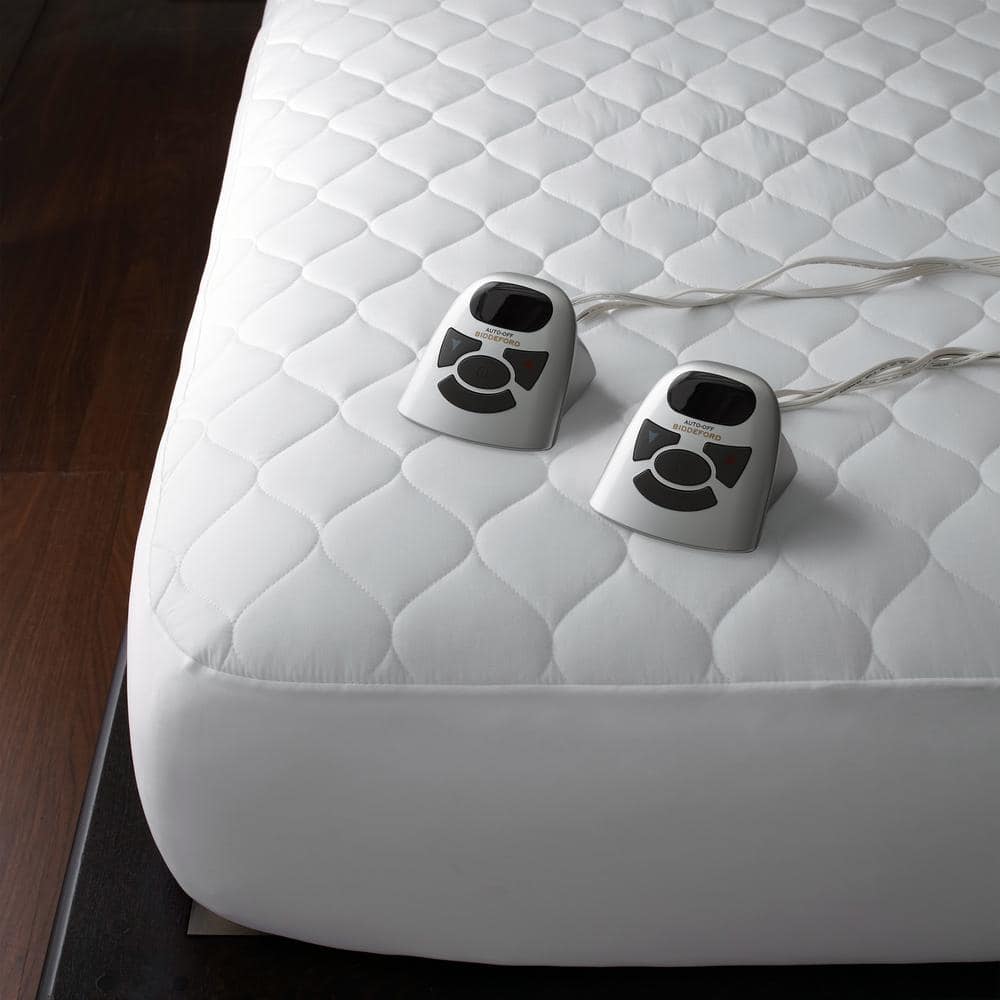 The Company Store Quilted Heated Twin White Mattress Pad