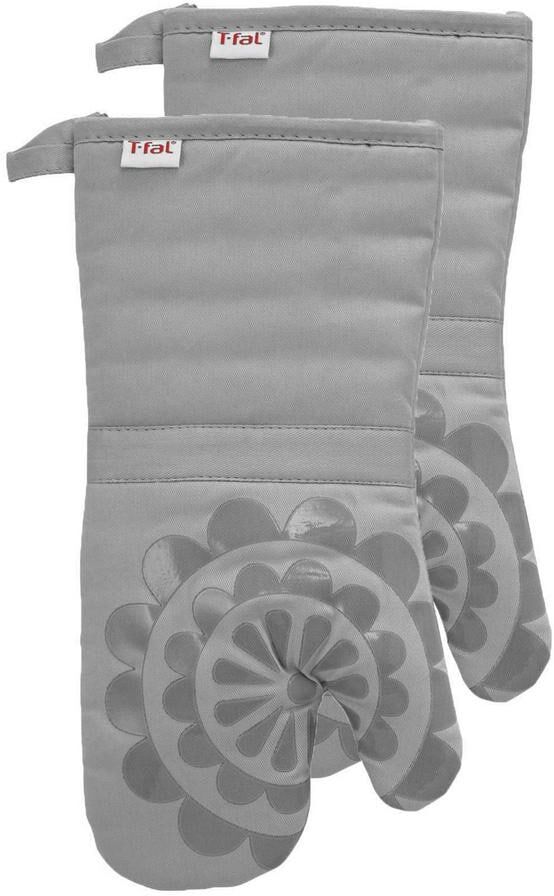 T-fal Grey Medallion Cotton Silicone Oven Mitt (2-Pack)