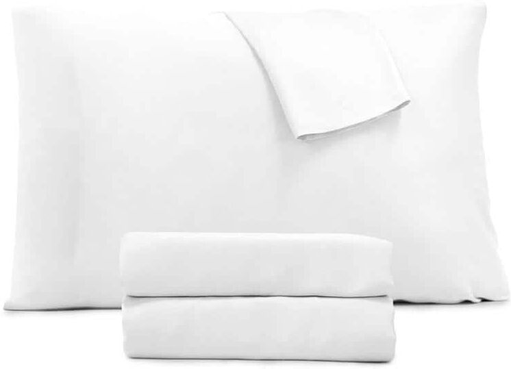 Jennifer Adams 4-Piece White Solid Bamboo Queen Sheet Set Incredibly Soft