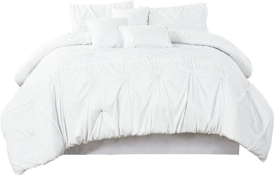 Shatex 7 Piece All Season Bedding Comforter Set, Ultra Soft Polyester Elegant Bedding Comforters