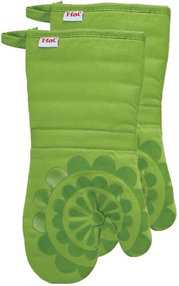 T-fal Green Medallion Cotton Silicone Oven Mitt (2-Pack)