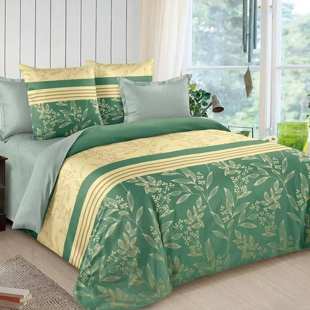 Shatex 3 Piece  All Season Bedding Queen Size Comforter Set Ultra Soft Polyester Elegant Bedding Comforters-Green