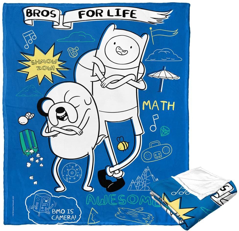 THE NORTHWEST GROUP Adventure Time Silk Touch Multi-Color Throw Blanket Bros for Life