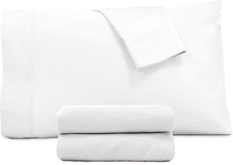 Jennifer Adams 600 TC Egyptian Cotton White Sheet Sets King Breathable and Durable