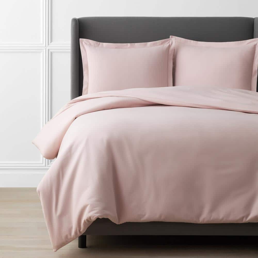 The Company Store Legacy Velvet Flannel Dusty Rose Solid Queen Duvet Cover
