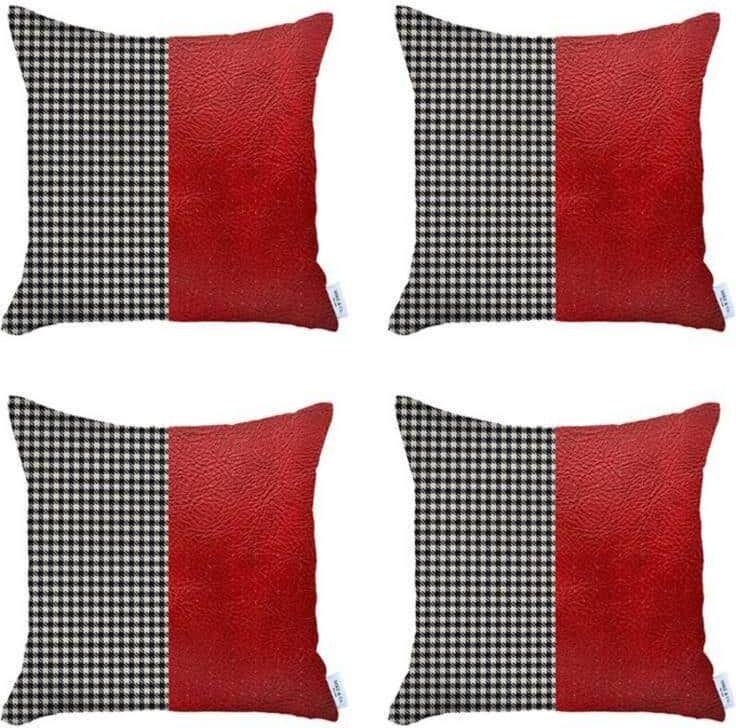 HomeRoots Jordan Multicolored Abstract 18 in. X 18 in. Throw Pillow Cover Set of 4