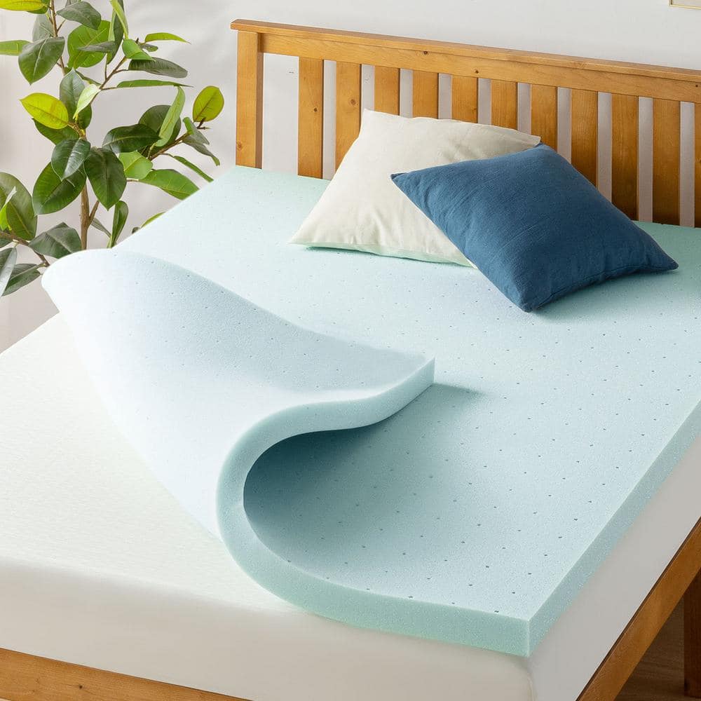 MELLOW 2.5 in. Short Queen Cooling Gel Ventilated Memory Foam Mattress Topper