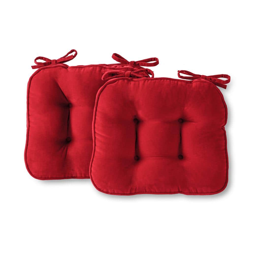 Greendale Home Fashions Hyatt Scarlet Microfiber Chair Pad (Set of 2)