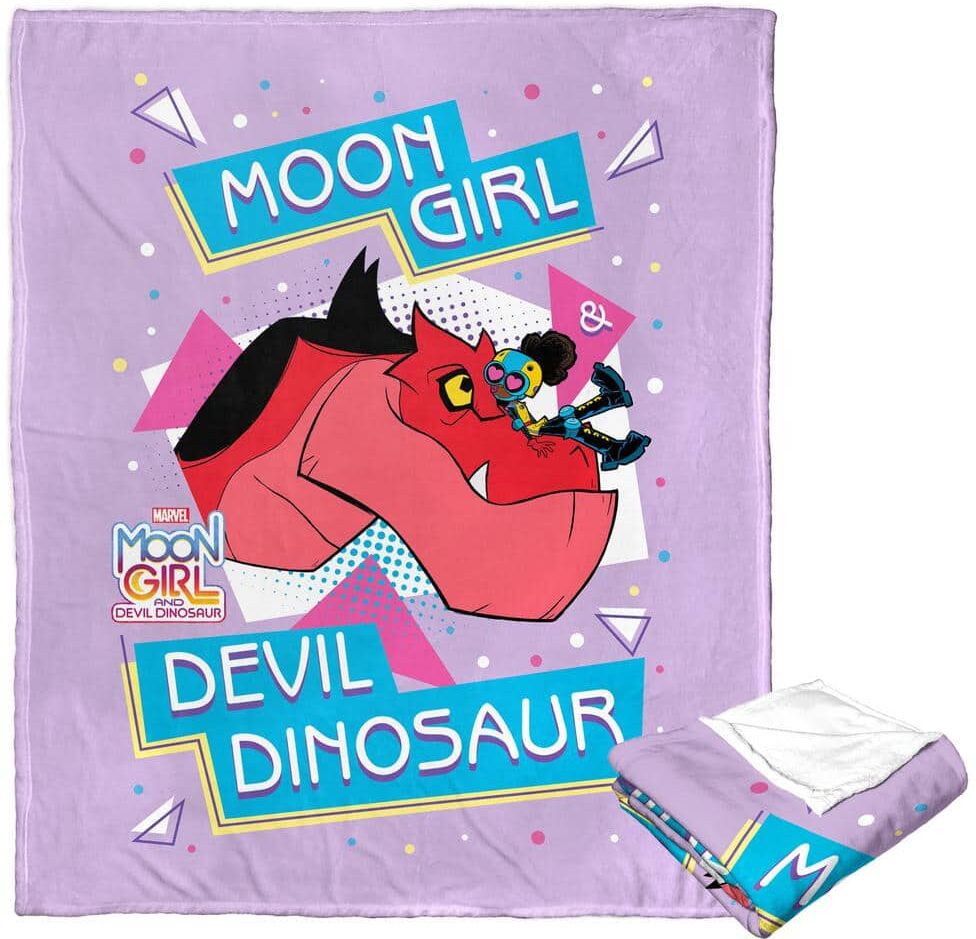 THE NORTHWEST GROUP Marvel Moon Girl My Dinosaur and Me Silk Touch Multi-Colored Throw