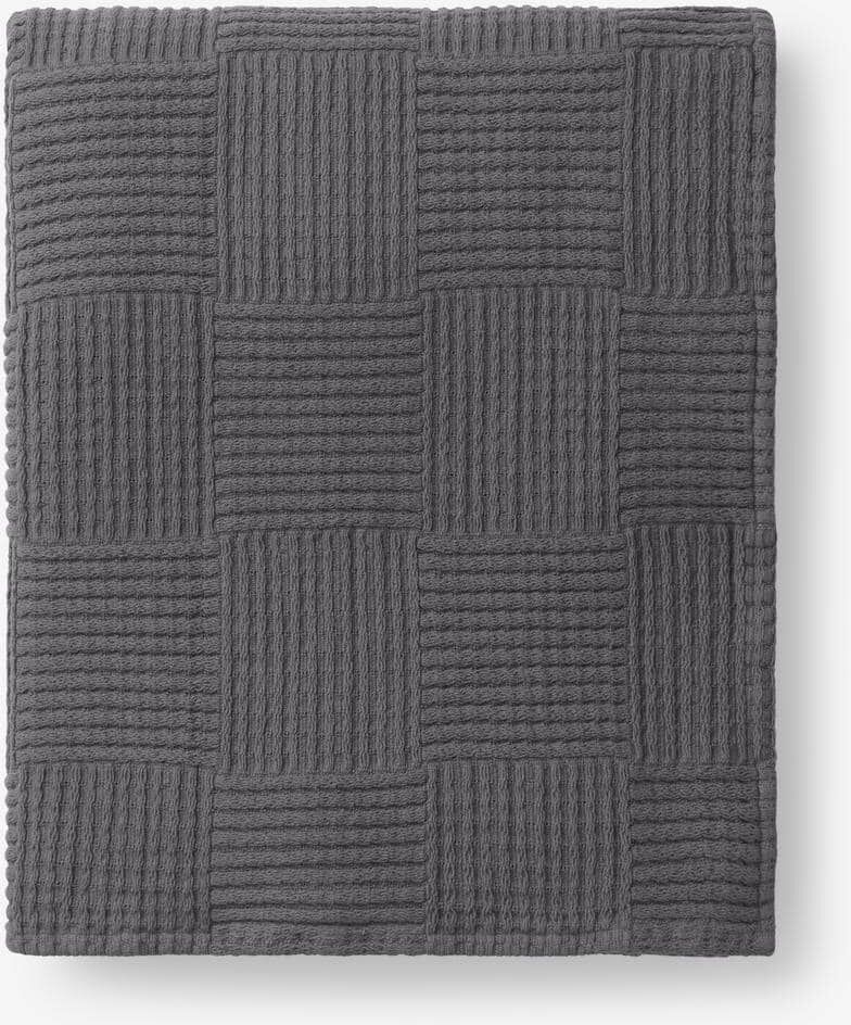 The Company Store Large Basketweave Graphite Cotton Full Blanket