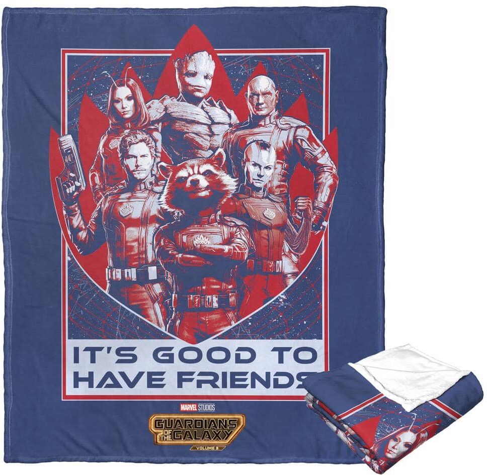 THE NORTHWEST GROUP Marvel Guardians of the Galaxy 3 Better to Have Friends Silk Touch Multi-Colored Throw