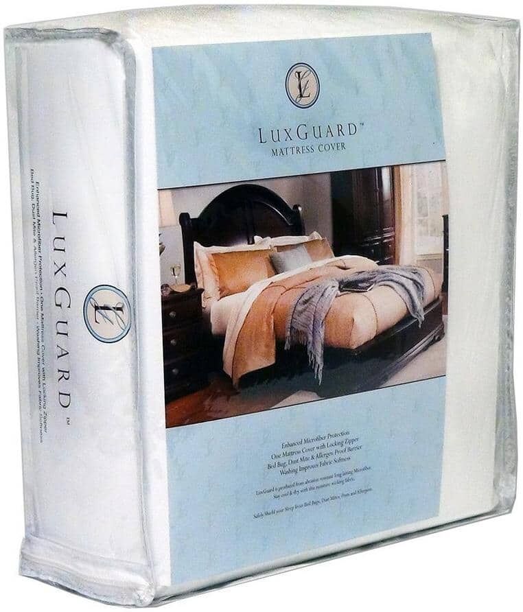 15in. LuxGuard Bed Bug, Microfiber Dust Mite and Allergen Proof Allergy King Mattress Protector and Zip Cover Encasement