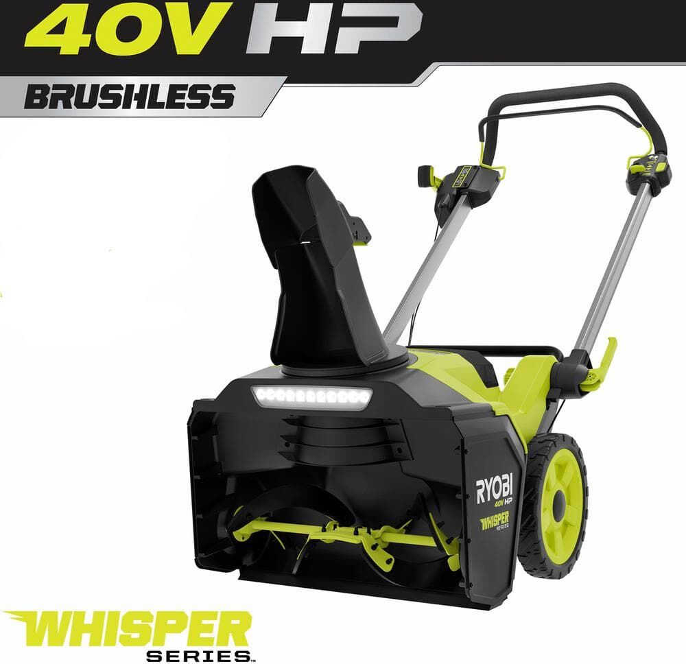 RYOBI 40-Volt HP Brushless 21 in. Whisper Series Single-Stage Cordless Electric Snow Blower (Tool-Only)